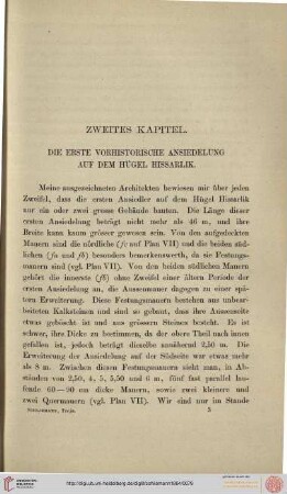 Zweites Kapitel: Die erste vorhistorische Ansiedlung auf dem Hügel Hissarlik