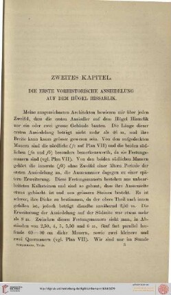 Zweites Kapitel: Die erste vorhistorische Ansiedlung auf dem Hügel Hissarlik