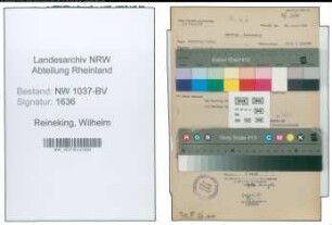 Entnazifizierung Wilhelm Reineking , geb. 20.05.1892 (Postschaffner)