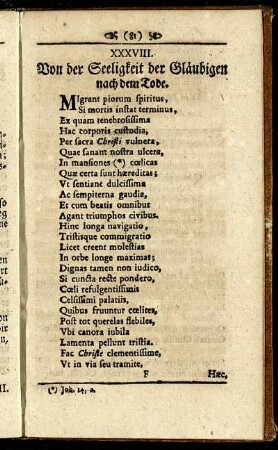 XXXVIII. Von der Seligkeit der Gläubigen nach dem Tode.