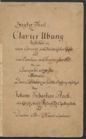 Clavier-Übung zweiter Teil; cemb