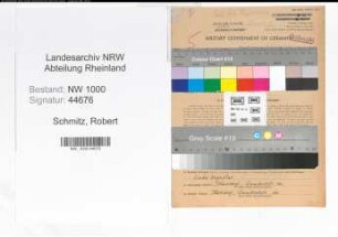 Entnazifizierung Robert Schmitz, geb. 27.03.1911 (Musiker)