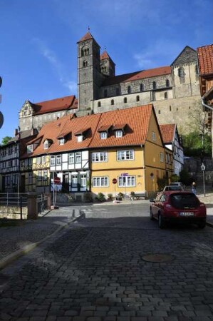 Quedlinburg - Stiftskirche : Stiftskirche St. Servatius von Süden, aufgenommen am 17. April 2014 in Quedlinburg. Foto Uwe Gerig