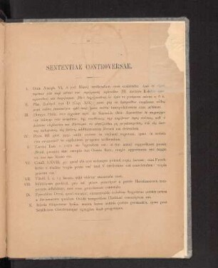 Sententiae Controversae.