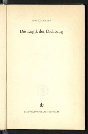 Die Logik der Dichtung
