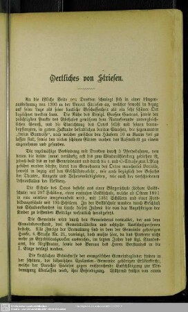 Oertliches von Striesen