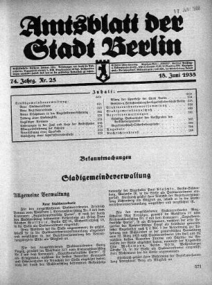1933,25: Nr. 25, 18. Juni 1933