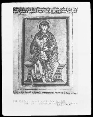 Psalterium — Thronende Madonna, Folio 7verso