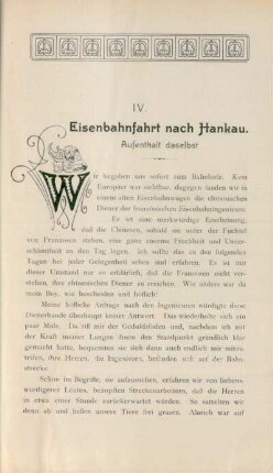IV. Eisenbahnfahrt nach Hankau