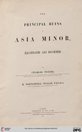 The principal ruins of Asia Minor