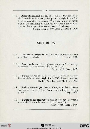 Meubles (Nr. 115-131)
