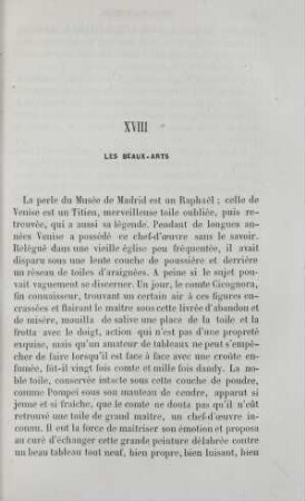 XVIII Les Beaux-Arts