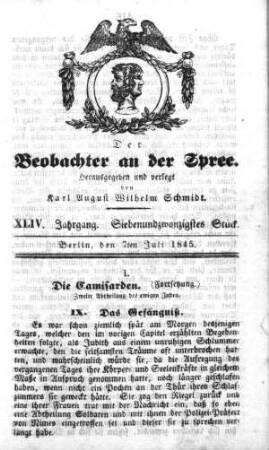 27. Stück, 7. Juli 1845