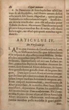 Articvlvs IV. De Versicularijs.