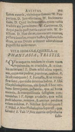 Vitae Humanae, Querela. 11 Phantasia, Tristis
