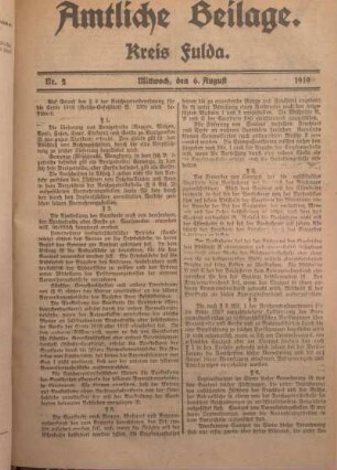 2: Beilage vom Mittwoch, 6. August 1919