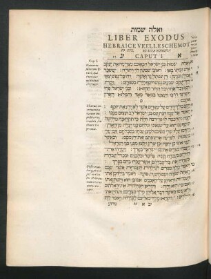 Liber Exodus Hebraice Veelleschemot ... Caput 1. - 40.