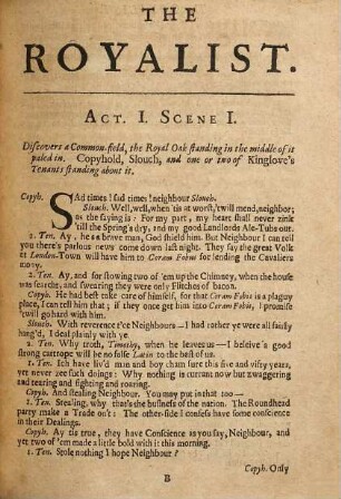 The Royalist : A Comedy; As it was Acted at The Duke's Theatre