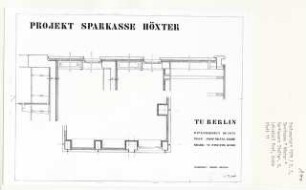 Projekt Sparkasse Höxter (Diplomarbeit bei F. W. Krahe): Detailschnitt Fassade