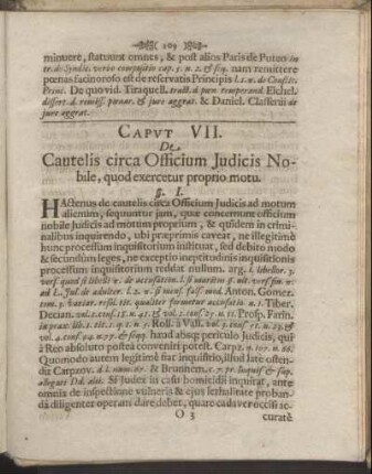 Caput VII. De Cautelis circa Officium Judicis Nobile, quod exercetur proprio motu.