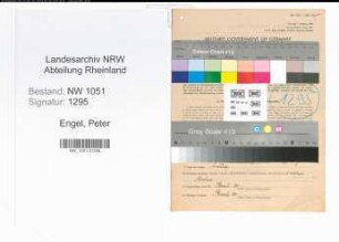 Entnazifizierung Peter Engel , geb. 26.08.1901 (Schuster)