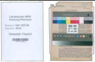 Entnazifizierung Friedrich Olmesdahl , geb. 27.04.1902 (Malergehilfe)