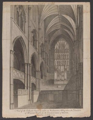 London, Westminster Abbey, Einrichtung zur Händel-Gedächtnisfeier 1784