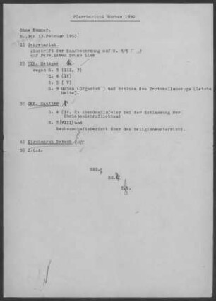Hürben: Pfarrbericht 1950