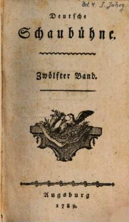 Deutsche Schaubühne. 4. 1789