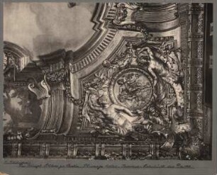 Berliner Schloss, Berlin Schwarze Adler-Kammer, Stuckrelief, Eckstück der Decke: Ansicht Südostecke (jugendlicher Herkules?)
