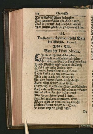 III. Tractatulus rhytmicus vom Stein der Weisen. ...