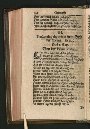 III. Tractatulus rhytmicus vom Stein der Weisen. ...