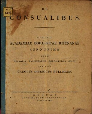 De consualibus : Progr.