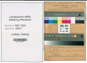 Entnazifizierung Hedwig Ludwig , geb. 25.09.1909 (Putzfrau)