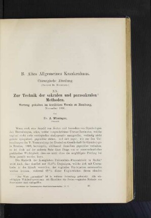 B. Altes Allgemeines Krankenhaus.