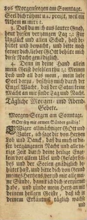 Tägliche Morgen- und Abend-Gebete.