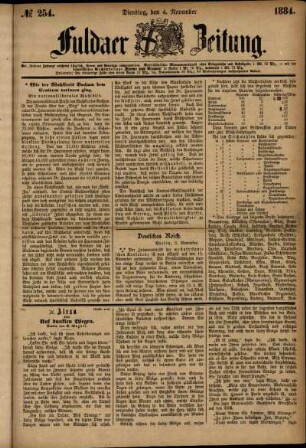 Ausgabe vom Dienstag, den 04. November 1884.