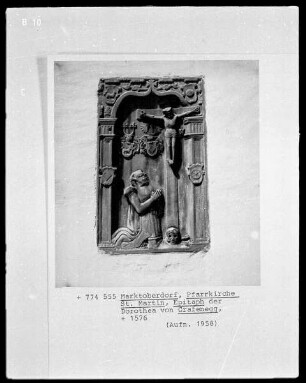 Grabstein für Dorothea von Grafenegg (gestorben 1576)