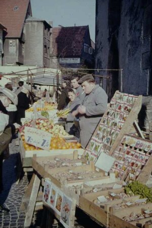 Marktplatz, Detmold, Wochenmarkt; farbig