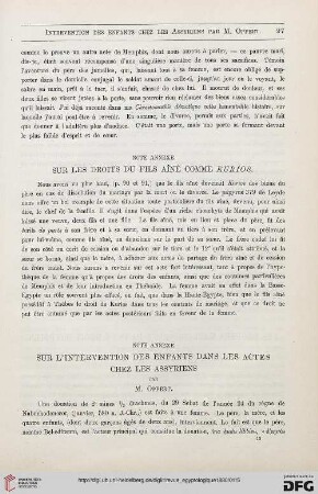 1: Note annexe sur les droits du fils aîné comme Kurios