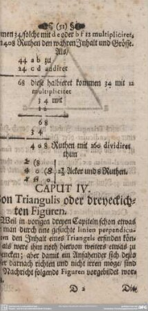 CAPUT IV. Von Triangulis oder dreyeckichten Figuren.