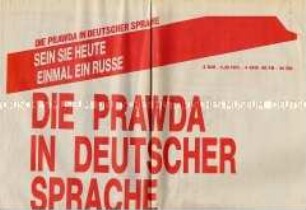 Sonderdruck einer Ausgabe der sowjetischen Tageszeitung "Prawda" in deutscher Sprache