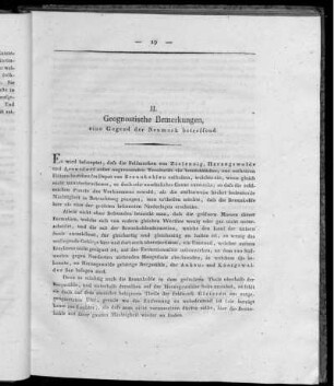 II. Geognostische Bemerkungen, eine Gegend der Neumark betreffend