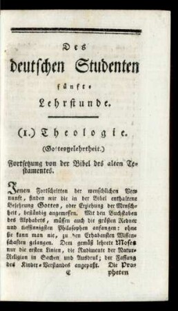 Des deutschen Studenten fünfte Lehrstunde