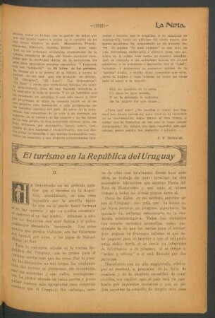 El turismo en la República del Uruguay - [Continuación]