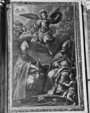 Der Erzengel Michael mit den heiligen Liborius und Augustinus