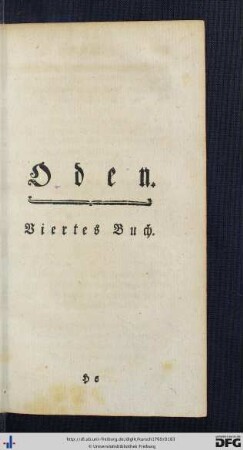 Oden. Viertes Buch.