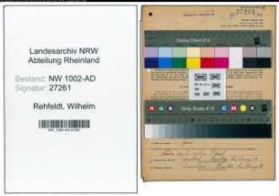 Entnazifizierung Wilhelm Rehfeldt, geb. 10.08.1891 (Hausmeister)