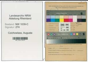 Entnazifizierung Auguste Czichowlass , geb. 10.10.1884 ()