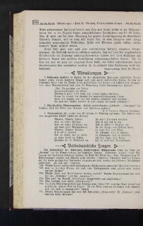 Volkskundliche Fragen